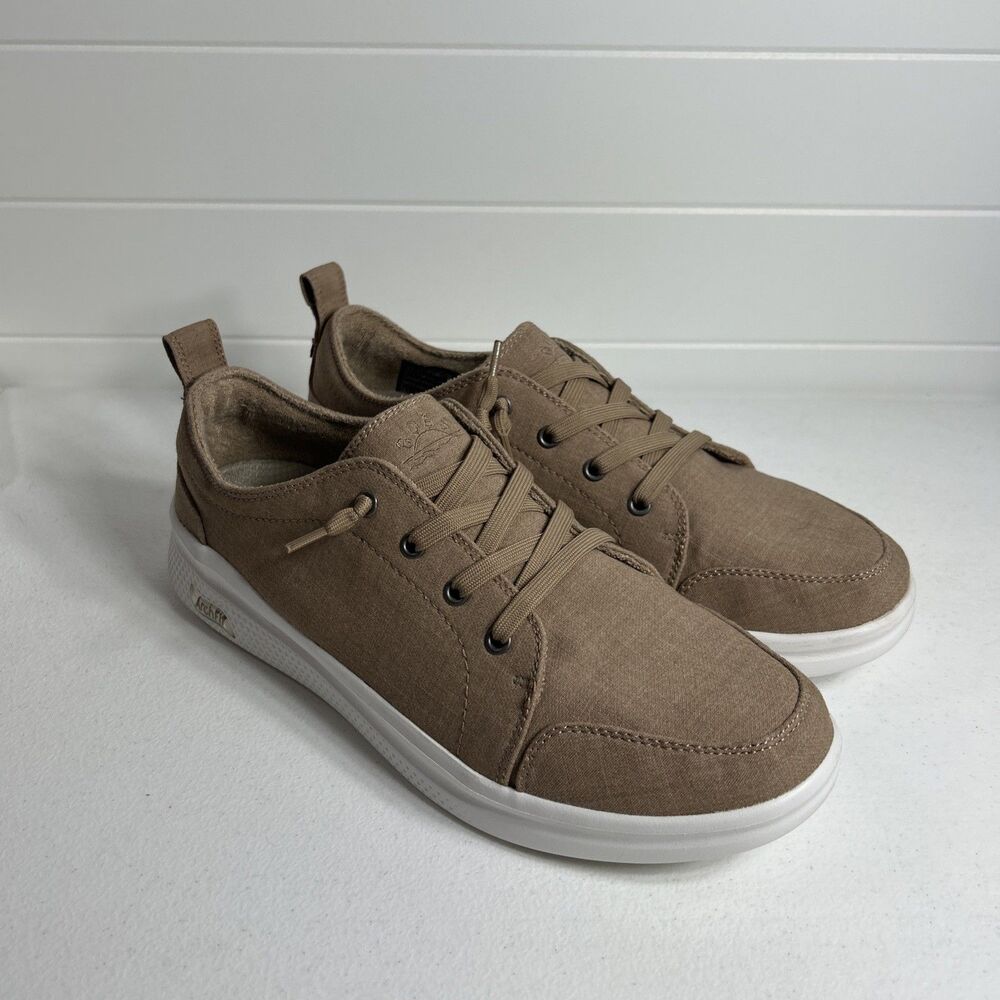 Skechers Bobs Women’s Shoes Size 9 Tan B Cute Archfit Comfort Slip In Canvas - Picture 10 of 11
